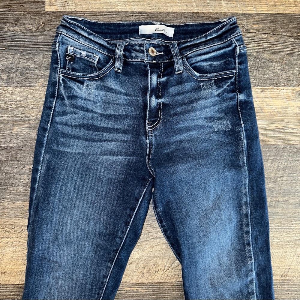 KANCAN dark wash Dana high rise ankle skinny jeans 27 - Picture 3 of 8